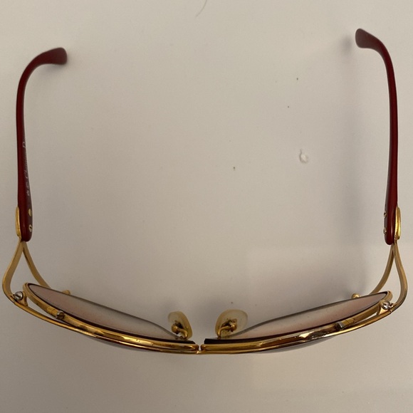Vintage Dior Butterfly 2056 Gold and Red Frame Oversized Prescription Sunglasses - Picture 4 of 15